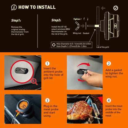 Wireless meat thermometer